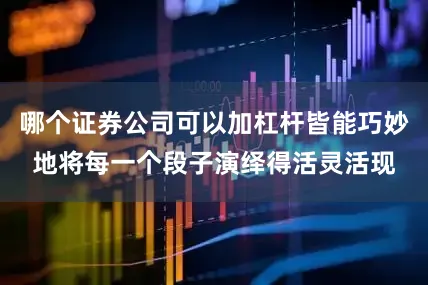 哪个证券公司可以加杠杆皆能巧妙地将每一个段子演绎得活灵活现