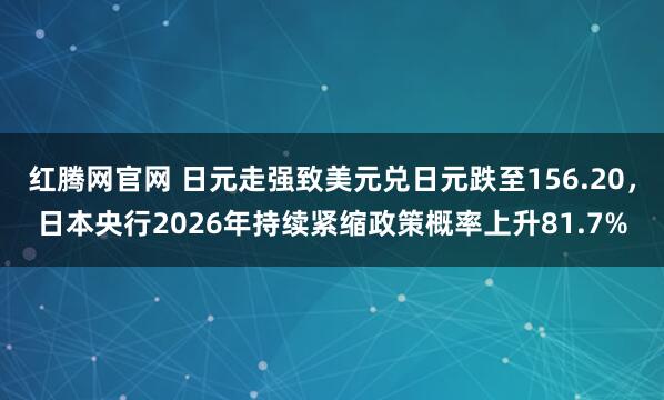 红腾网官网 日元走强致美元兑日元跌至156.20，日本央行2026年持续紧缩政策概率上升81.7%
